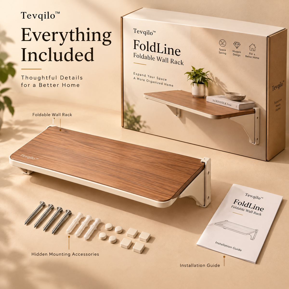Tevqilo™ FoldLine Foldable Wall Rack