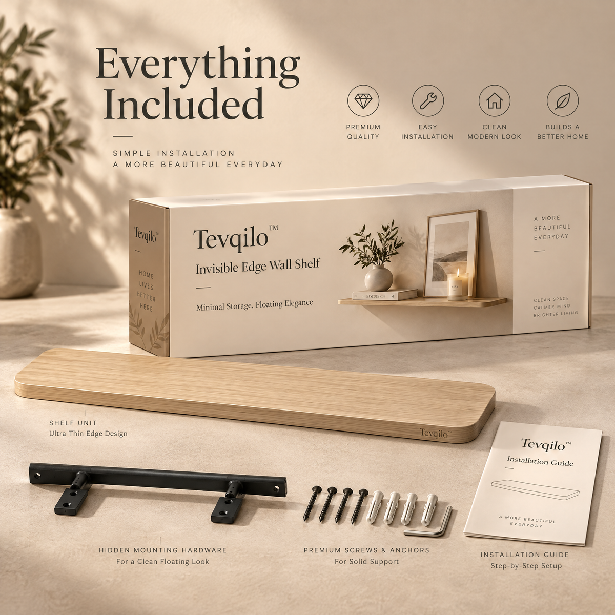 Tevqilo™ Invisible Edge Wall Shelf