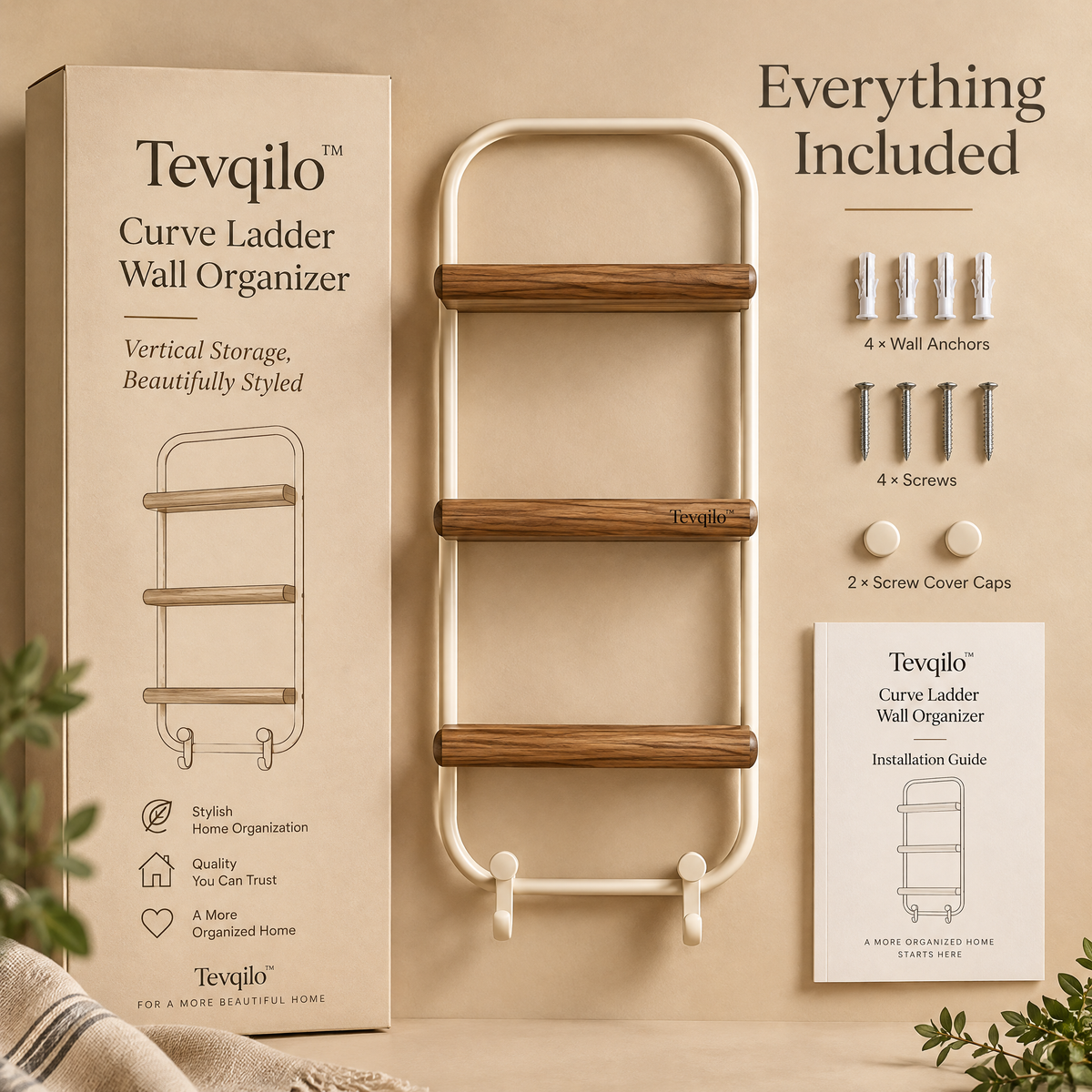 Tevqilo™ Curve Ladder Wall Organizer