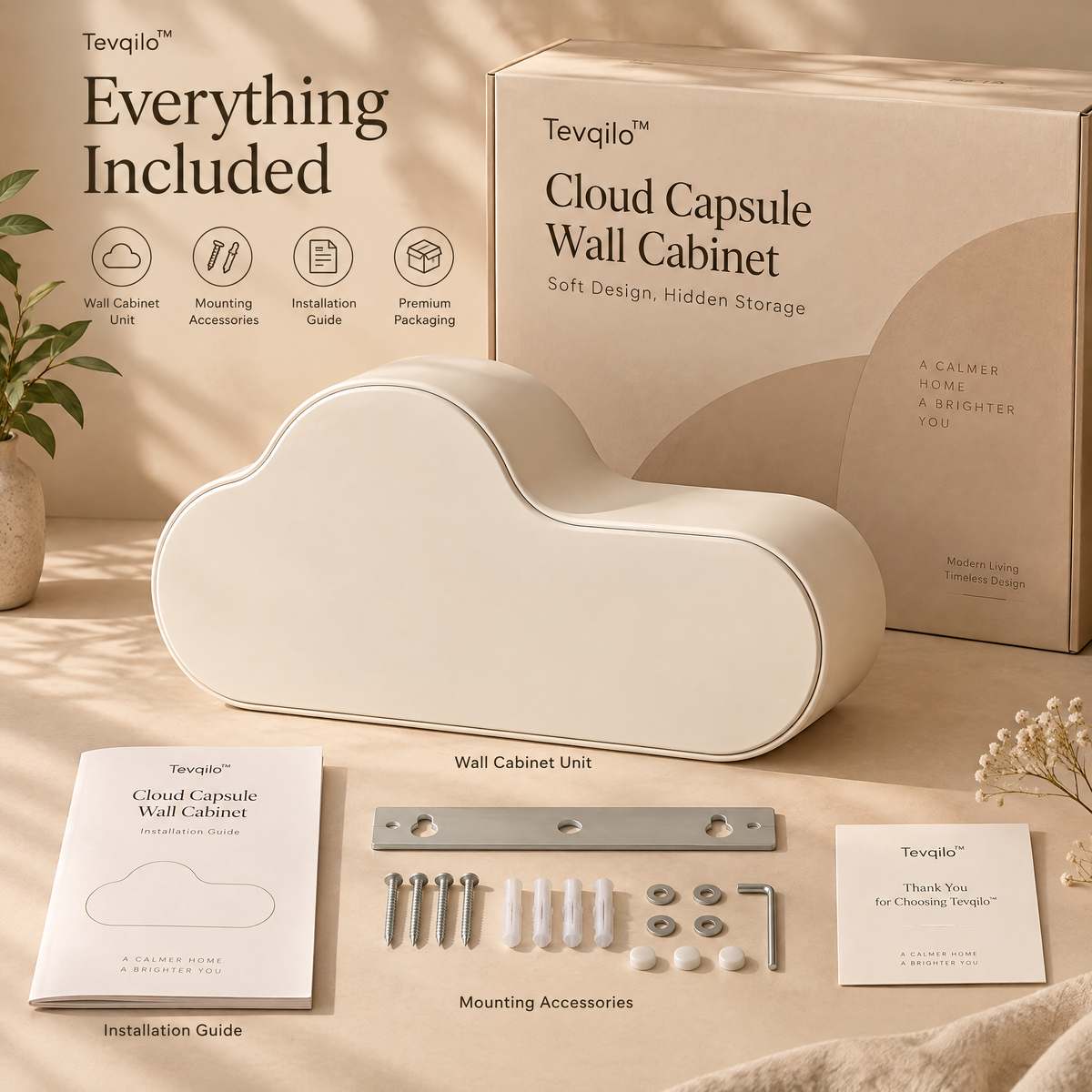 Tevqilo™ Cloud Capsule Wall Cabinet