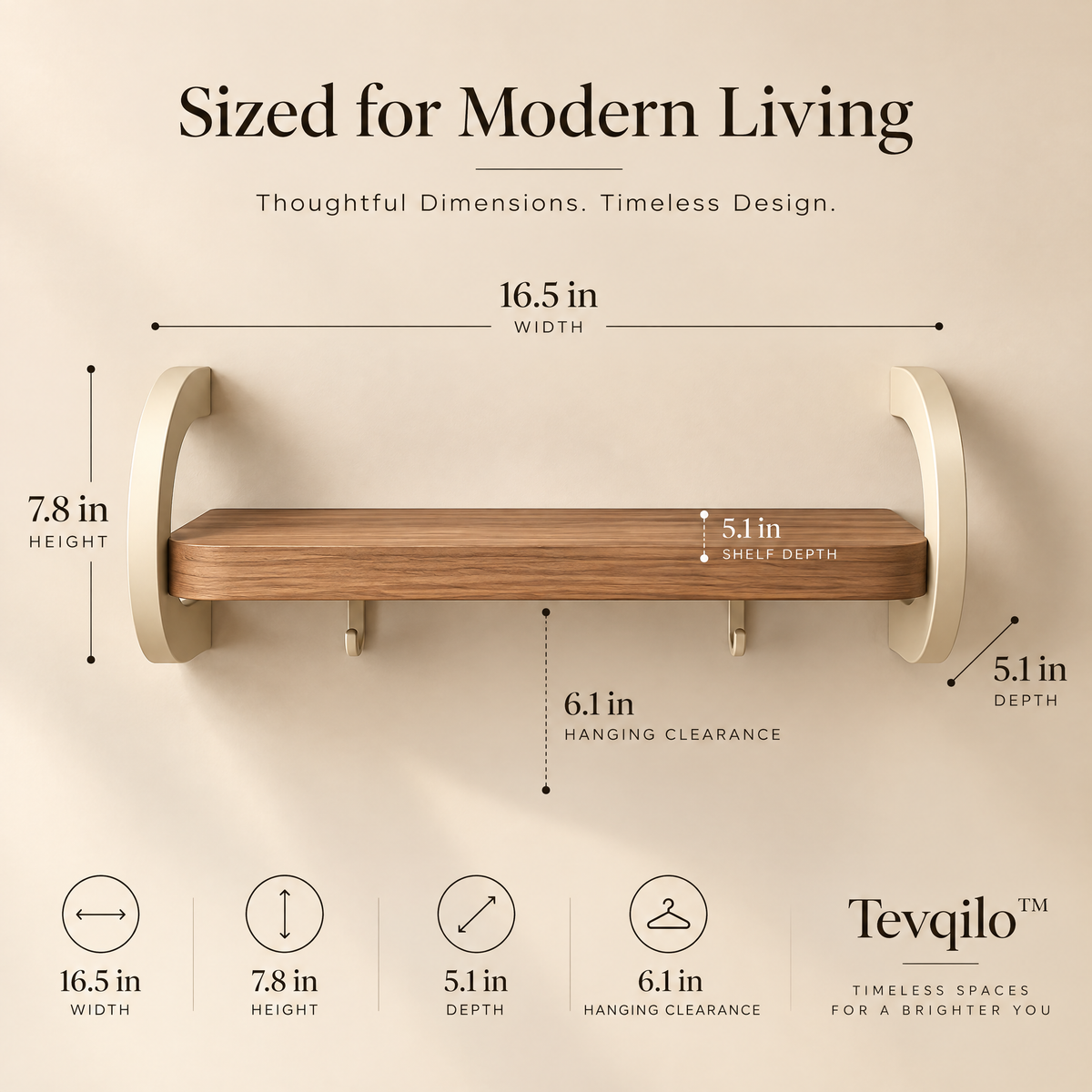 Tevqilo™ Floating Arc Wall Shelf