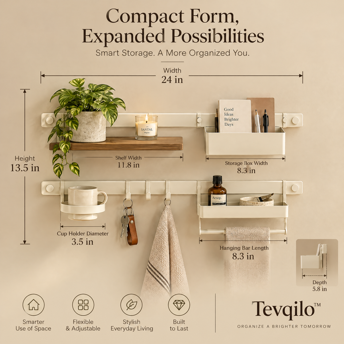 Tevqilo™ SlideRail Adjustable Wall Storage