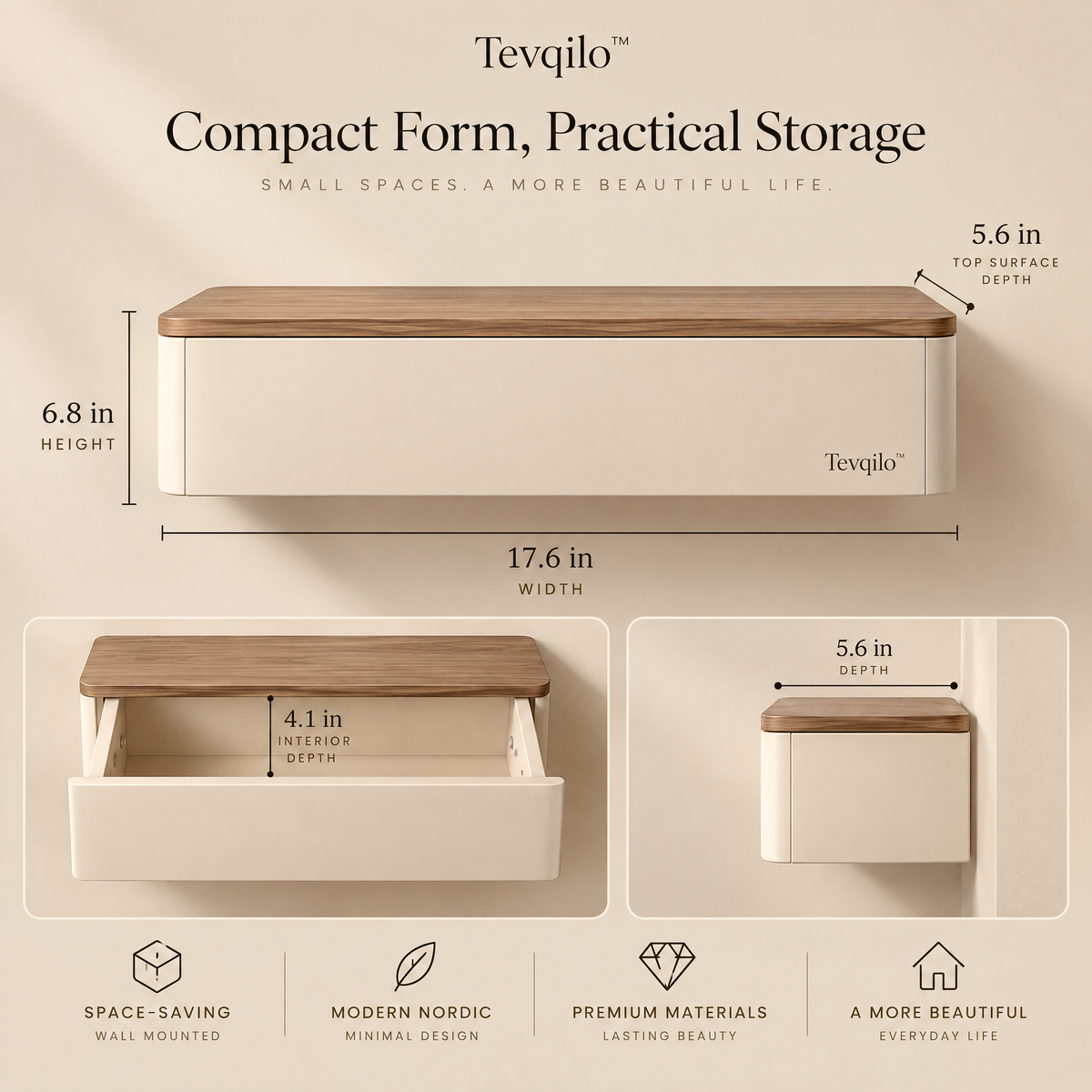 Tevqilo™ Nordic Floating Drawer
