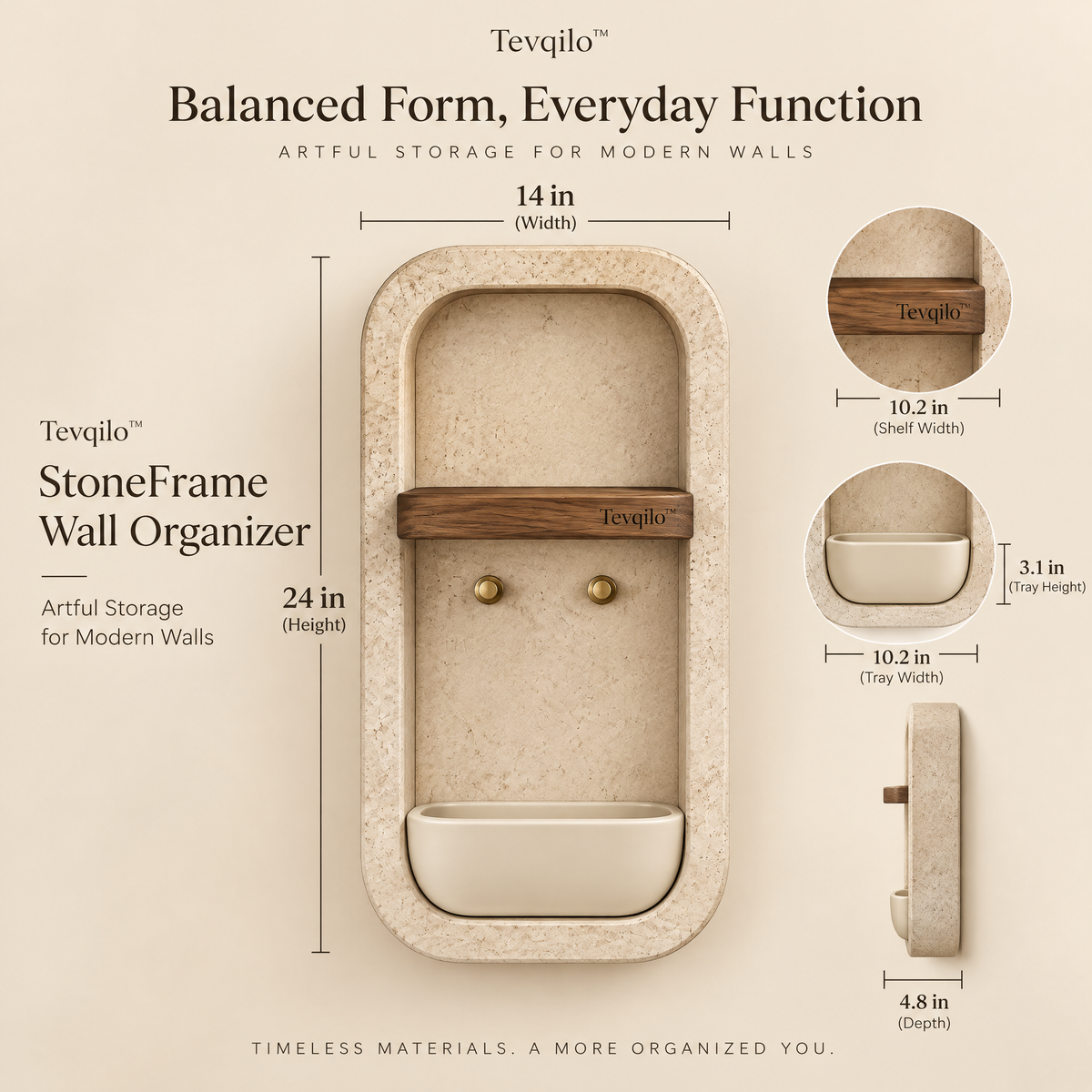 Tevqilo™ StoneFrame Wall Organizer