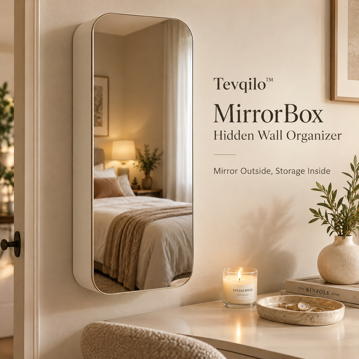 Tevqilo™ MirrorBox Hidden Wall Organizer