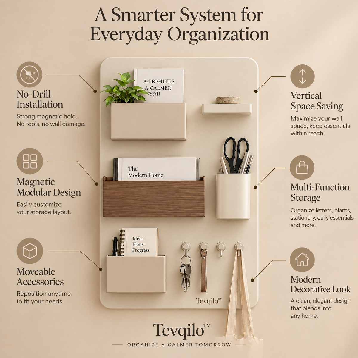Tevqilo™ Magnetic Wall Storage Panel