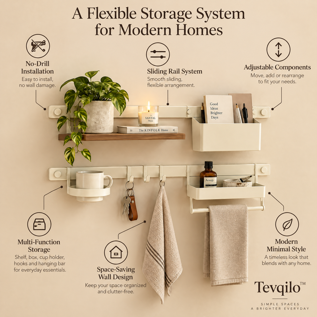 Tevqilo™ SlideRail Adjustable Wall Storage