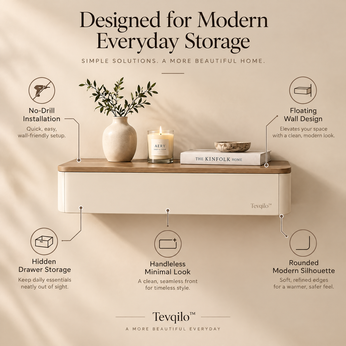 Tevqilo™ Nordic Floating Drawer