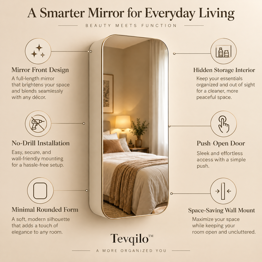 Tevqilo™ MirrorBox Hidden Wall Organizer